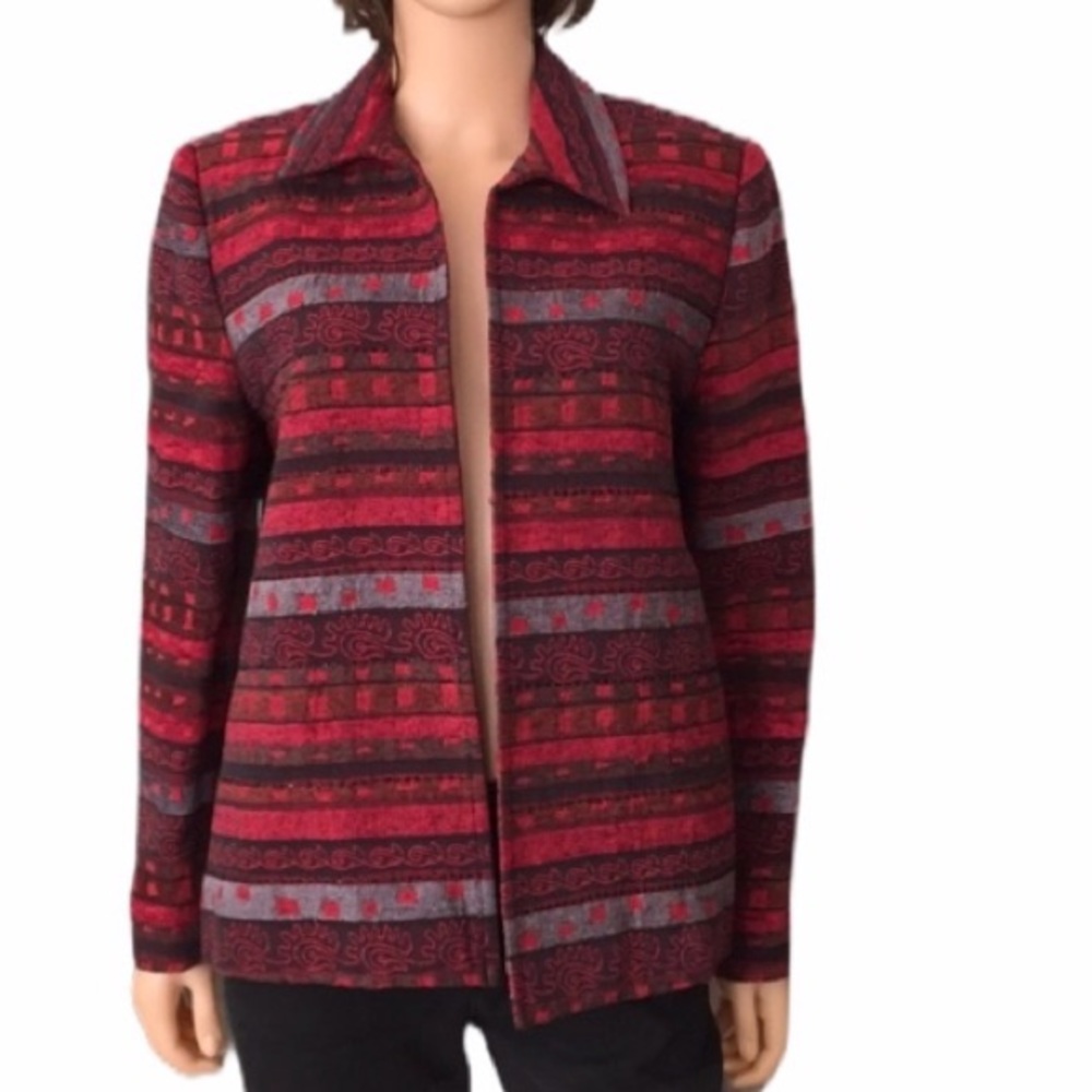 NWOT Alfred Dunner textured pattern open blazer